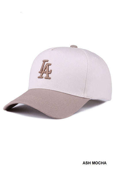 La City Logo Two Tone Canvas Cotton Cap: DK FOREST / 1 (ONE SIZE) - Lulu Bella Boutique