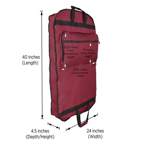 DALIX 39" Garment Bag Cover for Suits and Dresses w Pockets: Pink - Lulu Bella Boutique