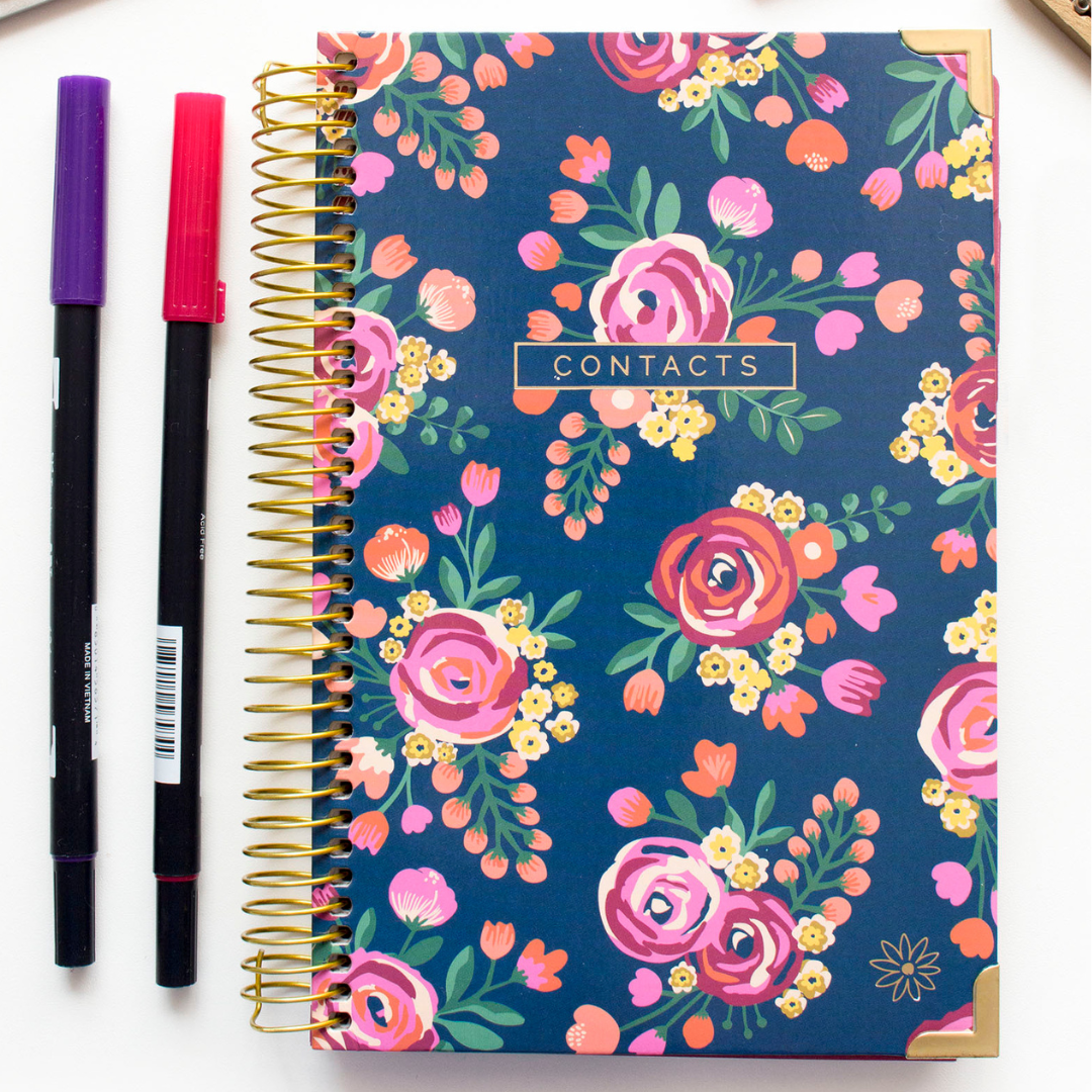 Contact Books, Choose Design: Vintage Floral