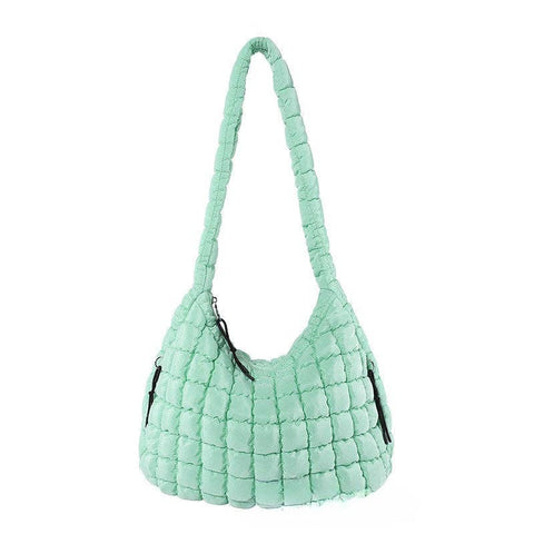 Solid Color Cloud Bag Large Capacity Shoulder Bag DP6102: Cyan - Lulu Bella Boutique