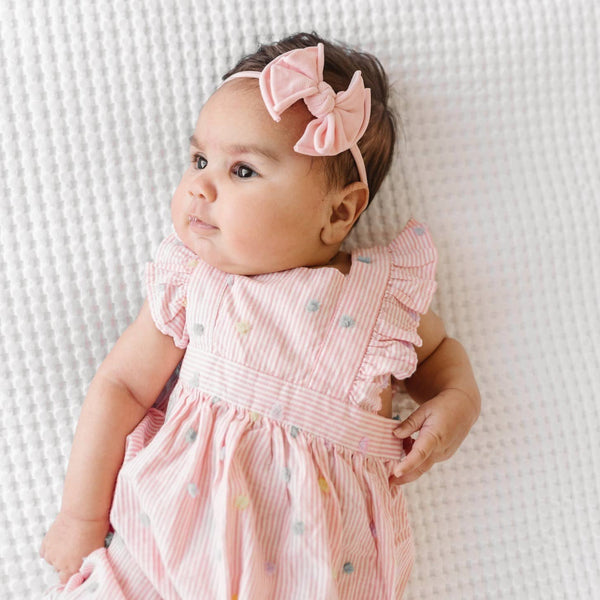 Baby Bling® Baby FAB® Skinny soft nylon bow headband: Sage - Lulu Bella Boutique