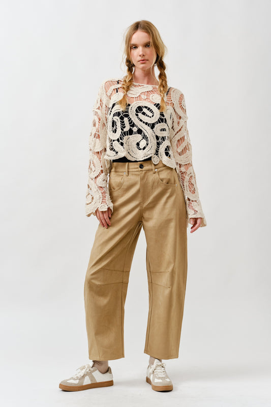 Slouchy Relax Fit Suede Pants