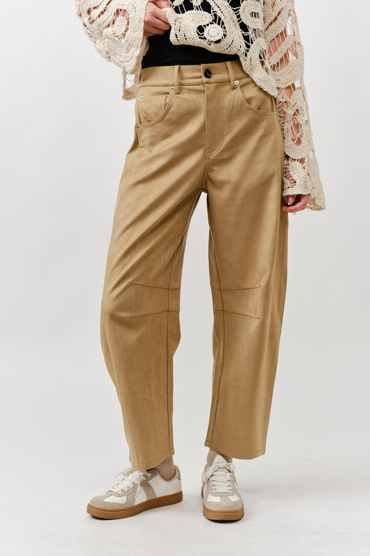 Slouchy Relax Fit Suede Pants