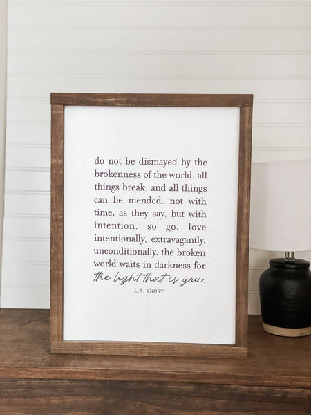 Do Not Be Dismayed | Mother's Day Gifts: White / Light Oak / 8x12" - Lulu Bella Boutique
