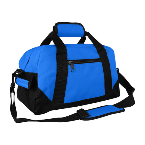 DALIX 14" Small Duffle Bag Two Toned Gym Travel Bag: Blue - Lulu Bella Boutique