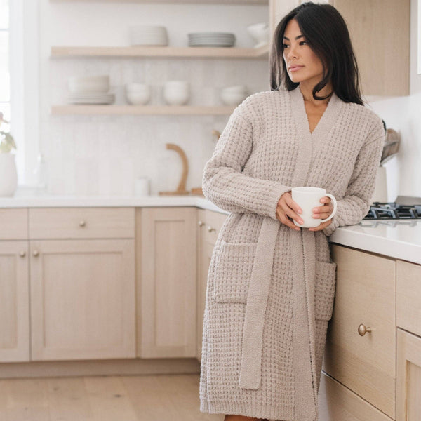 WAFFLE KNIT ROBES: Oxford / XL