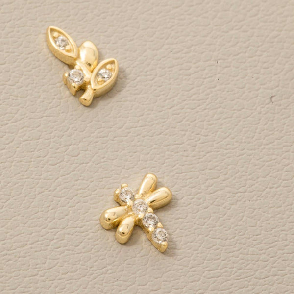 Sterling Silver Mixed Flat Back Stud Earrings Set: GZ