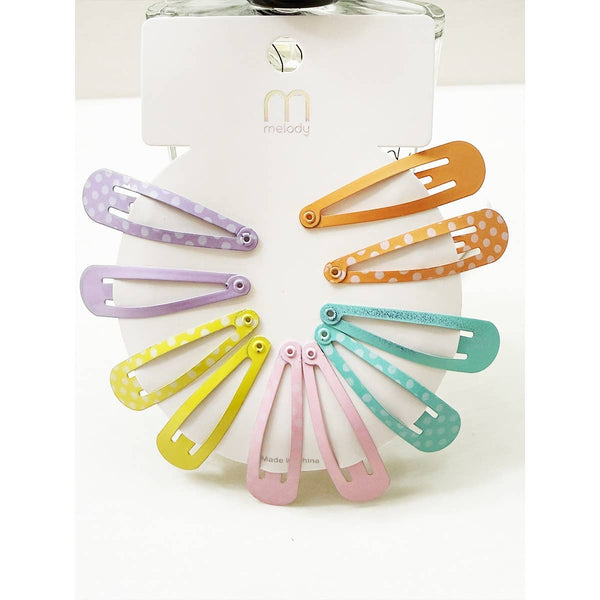 Variety Polkadot and Solid Mixed Snap Clip Set: MIX COLOR / ONE(12) - Lulu Bella Boutique