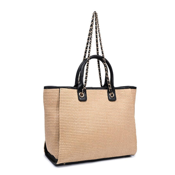 Jaxon Tote: Natural Black - Lulu Bella Boutique