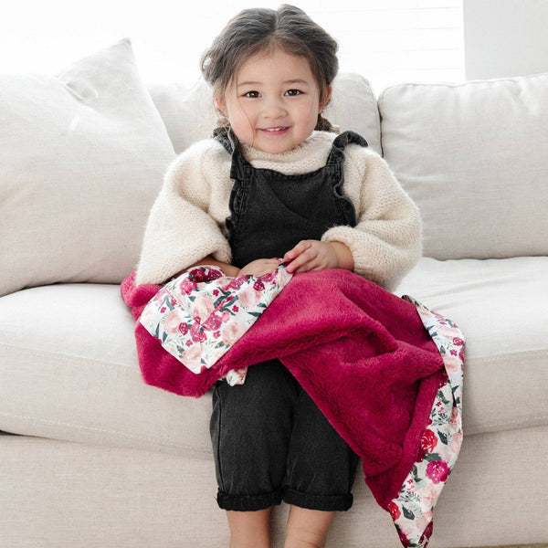 SATIN BACK RECEIVING BLANKETS: Dainty Floral