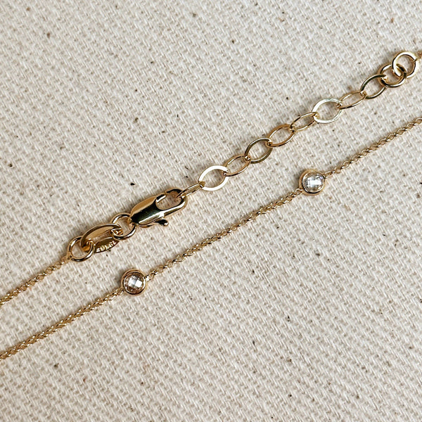 18k Gold Filled CZ Bezel Detailed Belly Chain - Lulu Bella Boutique