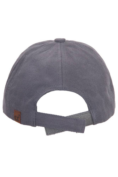 C.C Brushed Twill Baseball Cap: Gray