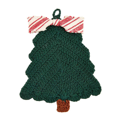 Christmas Tree Crochet Pot Holder