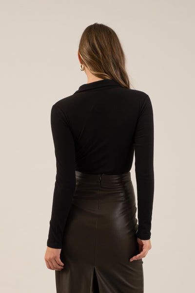 Collared Long Sleeve Bodysuit - Lulu Bella Boutique