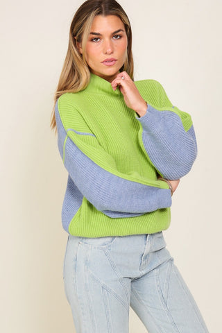 Two-Sided Color Block Sweater