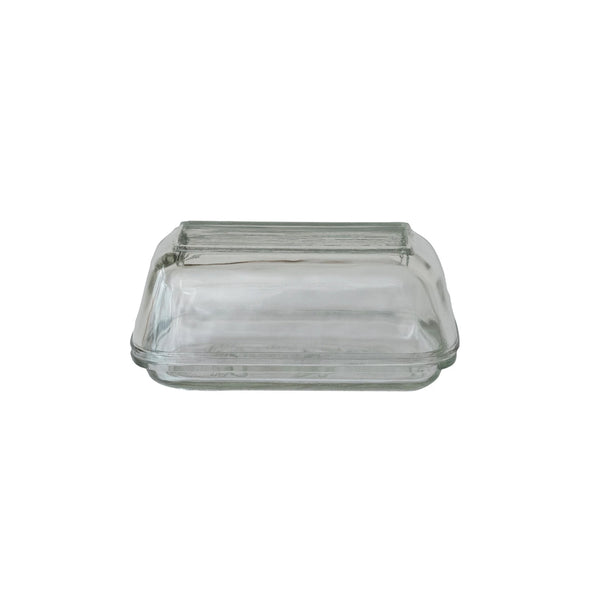 Pressed Glass Butter Dish w/ Cow