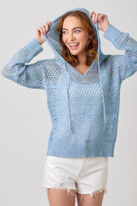 Crochet Knit Hoodie Sweater - Lulu Bella Boutique