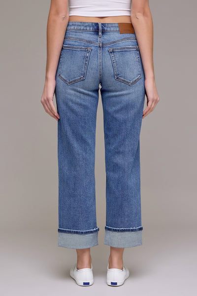 Mid Rise Cuffed Wide Straight - Lulu Bella Boutique