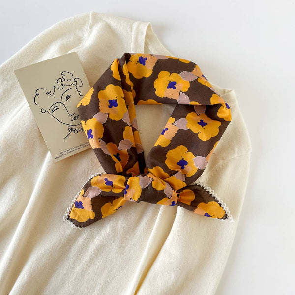 Versatile Retro Printed Square Scarf - Lulu Bella Boutique