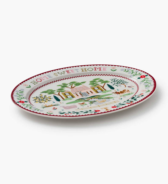 Home Sweet Home Large Porcelain Serving Platter - Lulu Bella Boutique