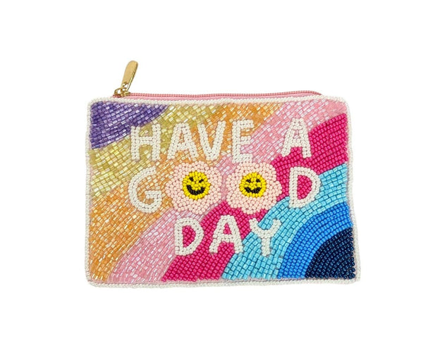 Ladies Have a Good Day Fully Beaded Coin Purse