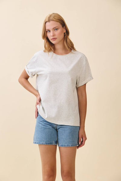 8314DN Mali Baby Tee Short Sleeve Top 1: White / Contemporary / S - Lulu Bella Boutique