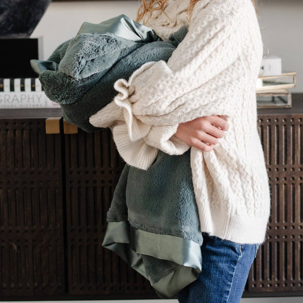 SATIN BORDER TODDLER BLANKETS: Cedar