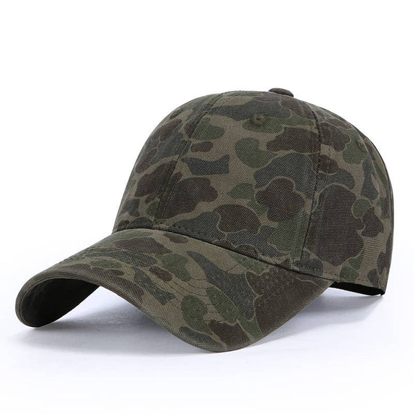 Vintage Camo Print Adjustable Unstructured Dad Baseball Cap: DarkGreen / M - Lulu Bella Boutique