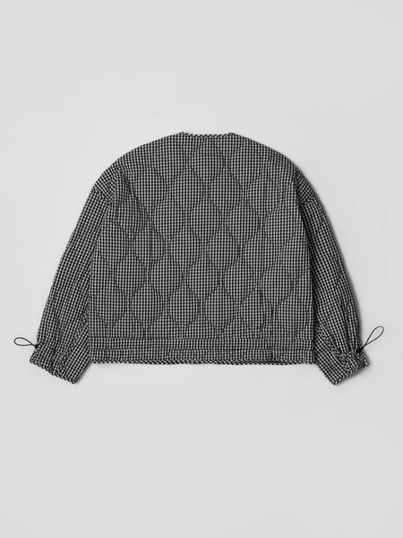 The Rochelle Jacket | Women's Quilted Gingham Jacket: Black