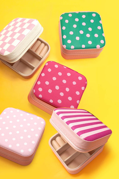 JEWELRY ORGANIZER TRAVEL BOX CASE: POLKA DOT RED