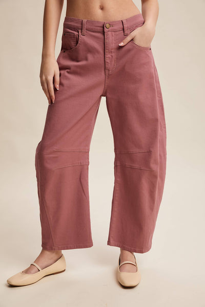 Utility Barrel Pants LP0270: Berry / Contemporary / S - Lulu Bella Boutique