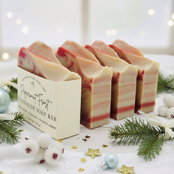 Peppermint Frost Handmade Soap Bar SEASONAL VEGAN Winter