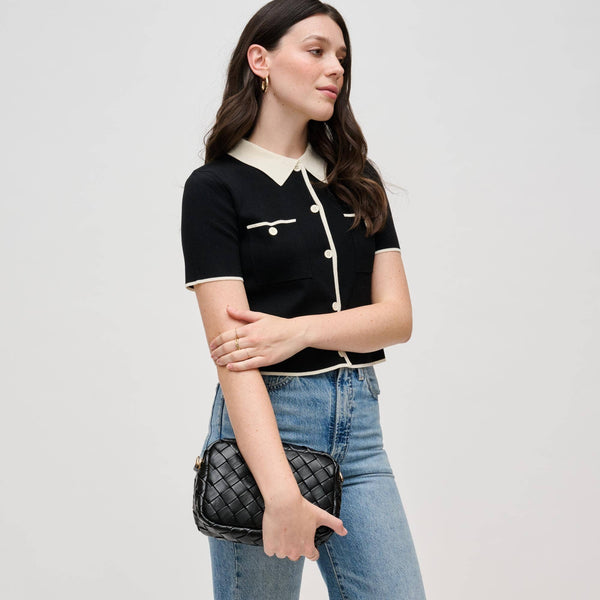 Maddie Woven Crossbody: Black - Lulu Bella Boutique