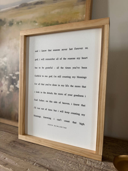 Counting my blessings: Dark Walnut / 13x17" - Lulu Bella Boutique
