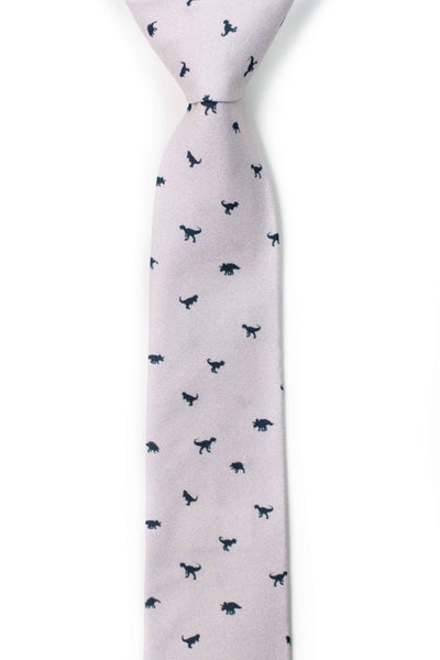 Spike - Cream Dinosaur Tie: 2.5" Slim/Skinny Tie