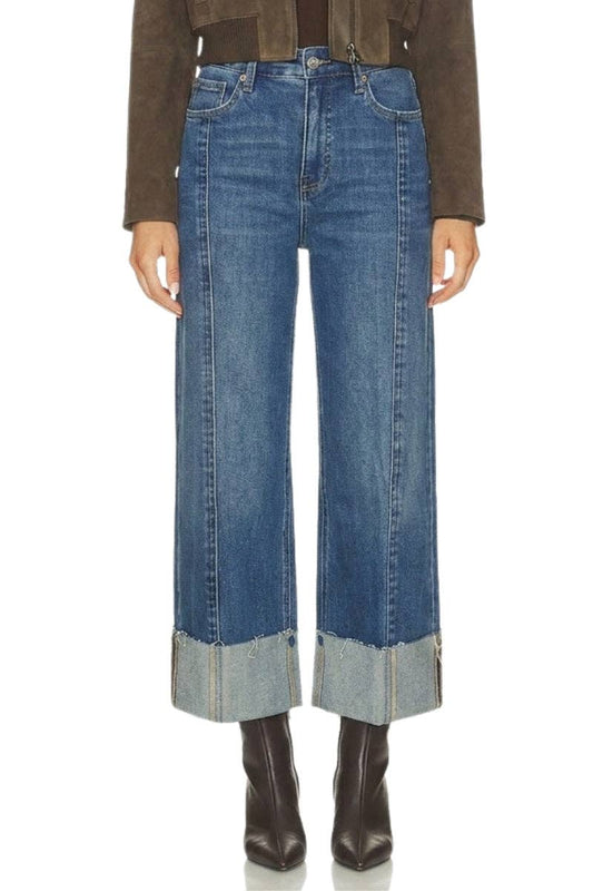 INSEAM TRANSFORM HIGH RISE TUMMY CONTROL A-WIDE JEANS: Dark wash / 1 (24)