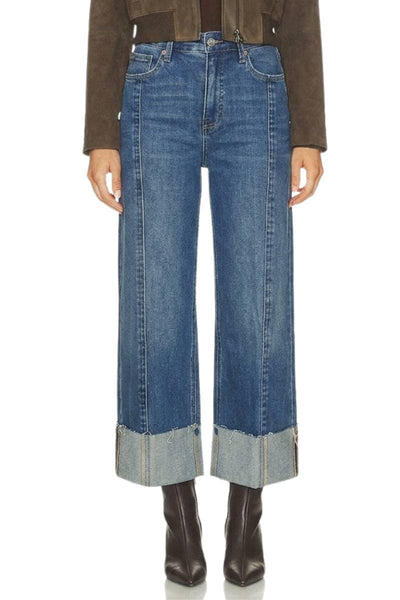INSEAM TRANSFORM HIGH RISE TUMMY CONTROL A-WIDE JEANS: Dark wash / 1 (24)