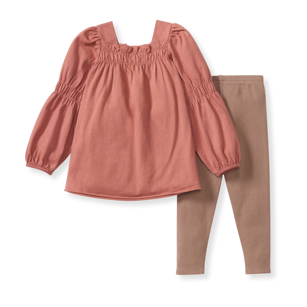 Smocked Toddler Tunic Set: Cedar