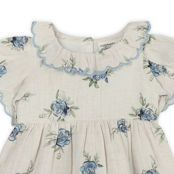 Katarina Floral Baby Dress + Bloomer (Linen Blend): Multi-Floral