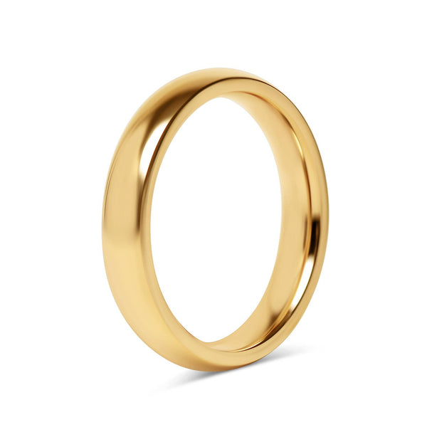 Stainless Steel Blank Gold Ring: 8 / 4mm