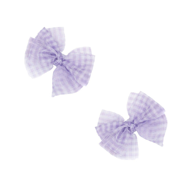 Baby Bling® 2-Pack Tulle Baby FAB® hair bow clips: Gingham Pink