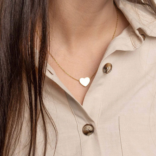 14K Gold Filled PLUS™ Blank Heart Necklace: Gold