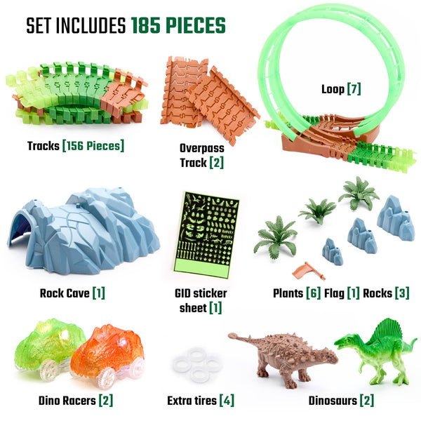 Dinosaur Forest Race Car Track Edition STEM Toy Gift Set