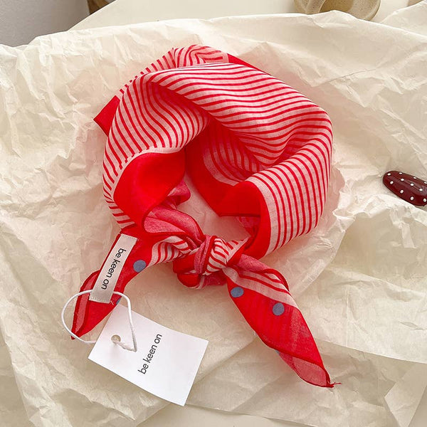 Red Passion Floral Bandana Square scarf - Lulu Bella Boutique