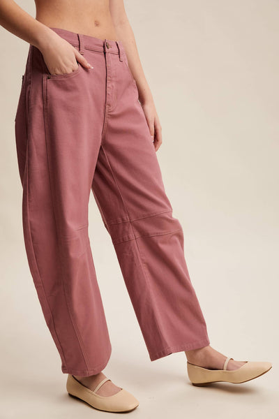 Utility Barrel Pants LP0270: Berry / Contemporary / S - Lulu Bella Boutique