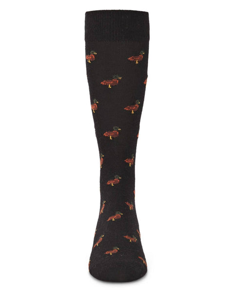 MeMoi Duck Cashmere Men's Crew Socks: Black / 10 13