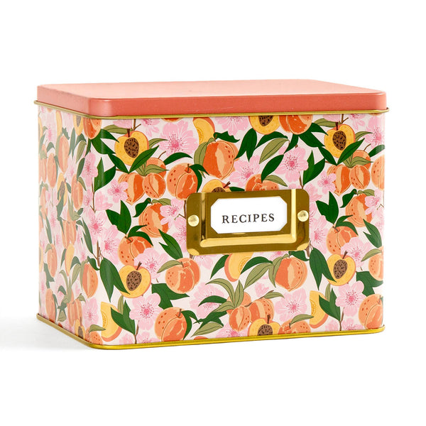 Peach Blossom Tin Recipe Box - Lulu Bella Boutique