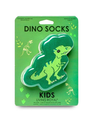 3D Packaged Crew Socks - Kids - Dinosaur - "Rawr" - Green