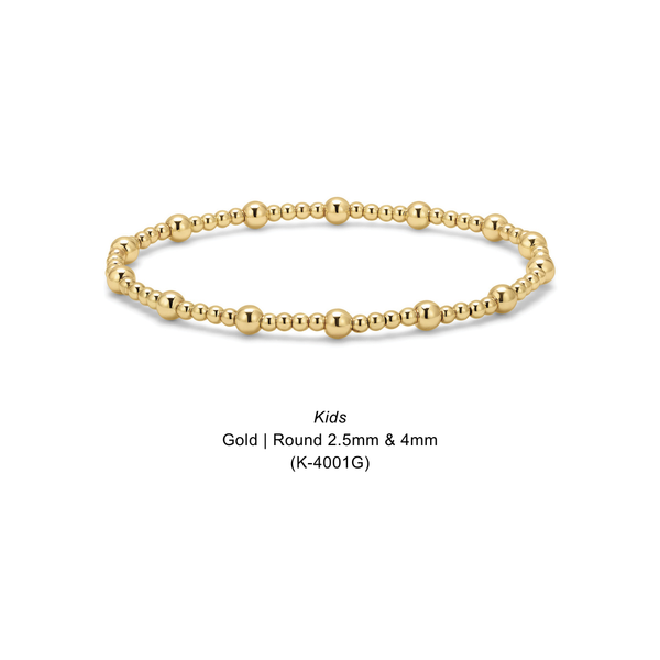 Kids Fashion Fortunes | Sweet Little Shimmers & Shines: Kids Gold | Round 4mm (K-3020G) - Lulu Bella Boutique