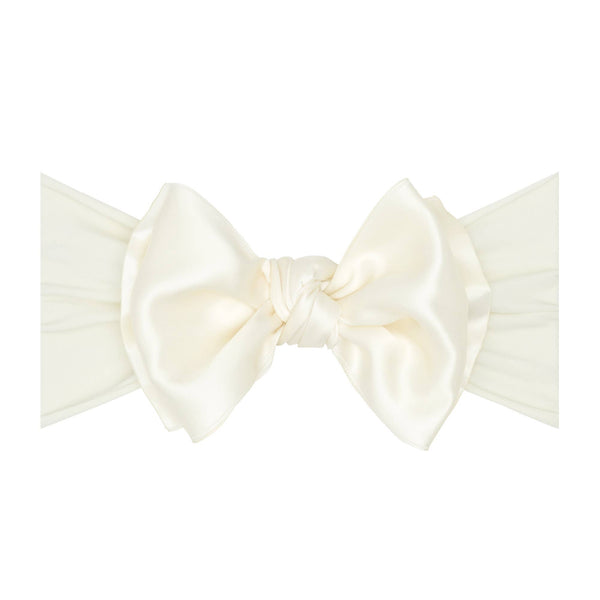 Baby Bling® Satin FAB® soft nylon headband with satin bow: French blue - Lulu Bella Boutique